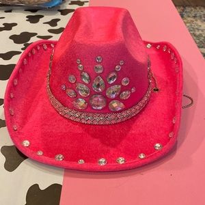 Rhinestone hot pink cowboy hat never worn